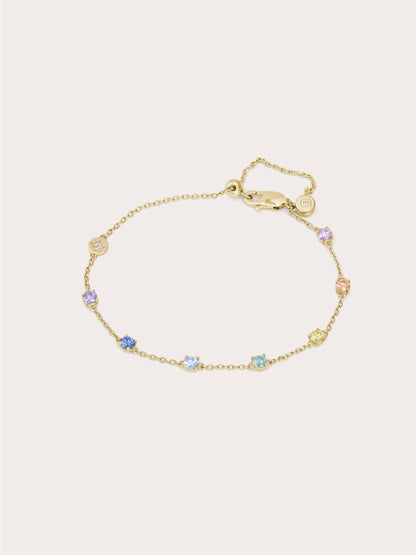 Rainbow Moissanite Station Bracelet4 – Mondays Made Flower & Birthstone Jewelry Singapore