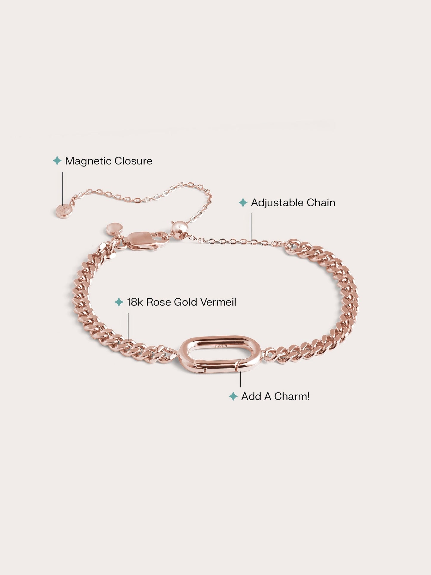 Curb Chain Charm Bracelet