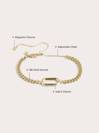 Rect Charm Curb Chain 18K Gold (2) – Mondays Made Flower & Birthstone Jewelry Singapore