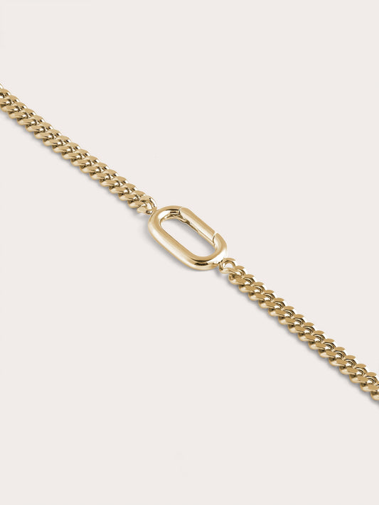 Rect Charm Curb Chain 18K Gold Straight (2) – Mondays Made Flower & Birthstone Jewelry Singapore