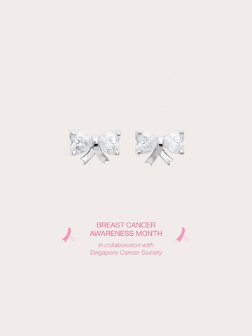 Ribbon Bow Heart Moissanite Dangle Earrings S925 Silver Rhodium (7) – Mondays Made Flower & Birthstone Jewelry Singapore
