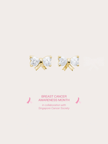 Ribbon Bow Heart Moissanite Dangle Earrings 18K Gold (7) – Mondays Made Flower & Birthstone Jewelry Singapore