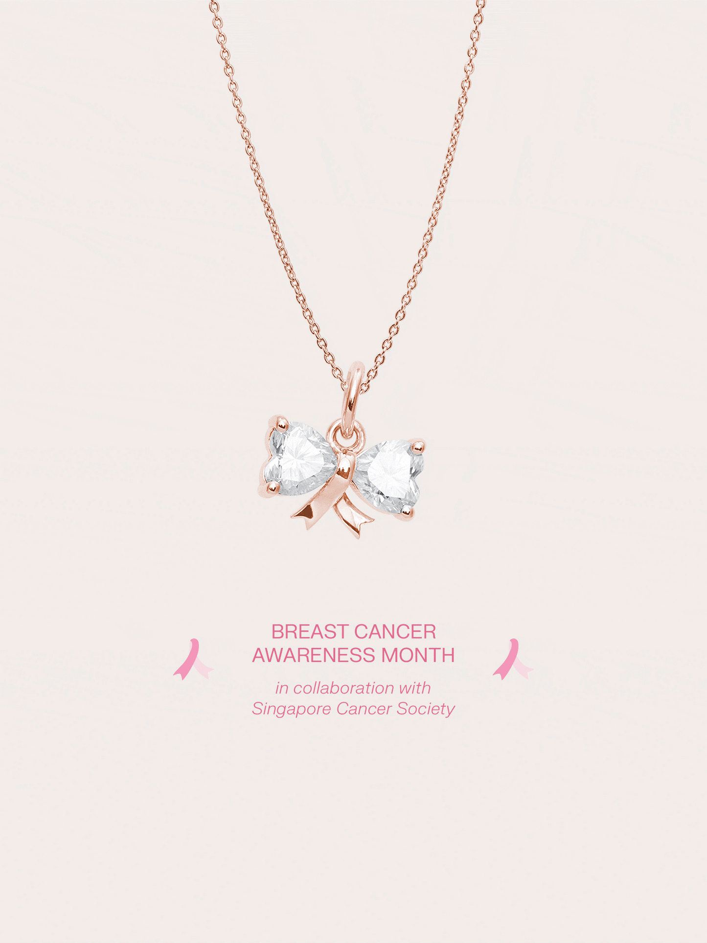 Ribbon Bow Heart Moissanite Necklace - Reversible