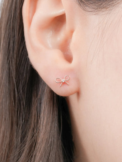 Ribbon Bow Flatback Earring