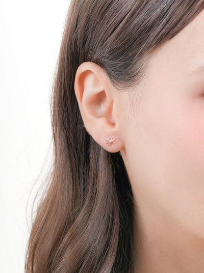 Ribbon Bow Flatback Earring