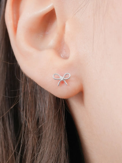 Ribbon Bow Flatback Earring