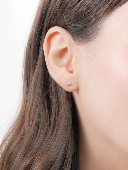Ribbon Bow Flatback Earring