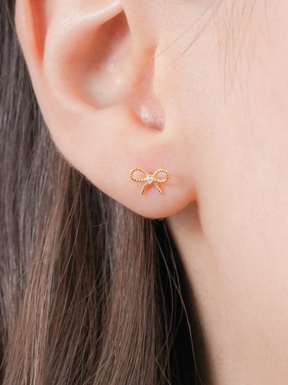 Ribbon Bow Flatback Earring