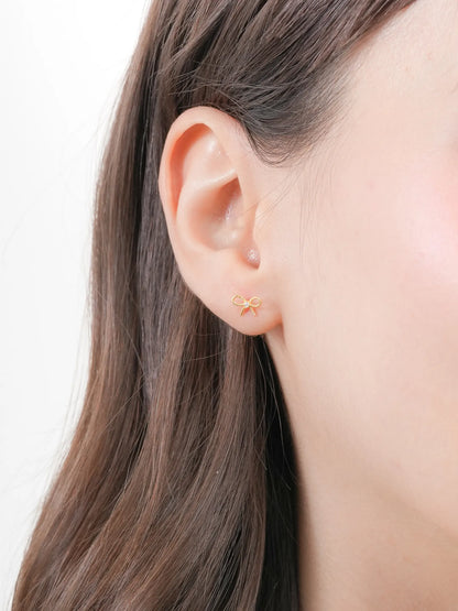 Ribbon Bow Flatback Earring