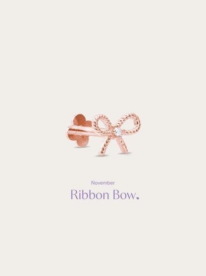 Ribbon Bow Flatback Earring