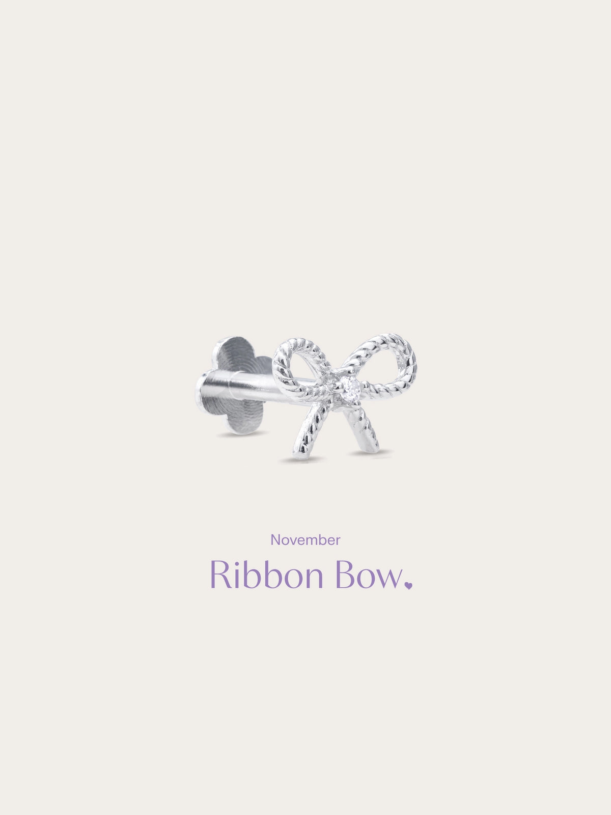Ribbon Bow Flatback Earring