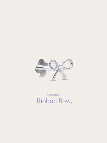Ribbon Bow Flatback Earring