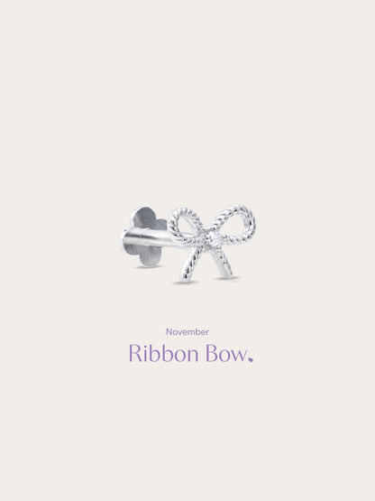 Ribbon Bow Flatback Earring