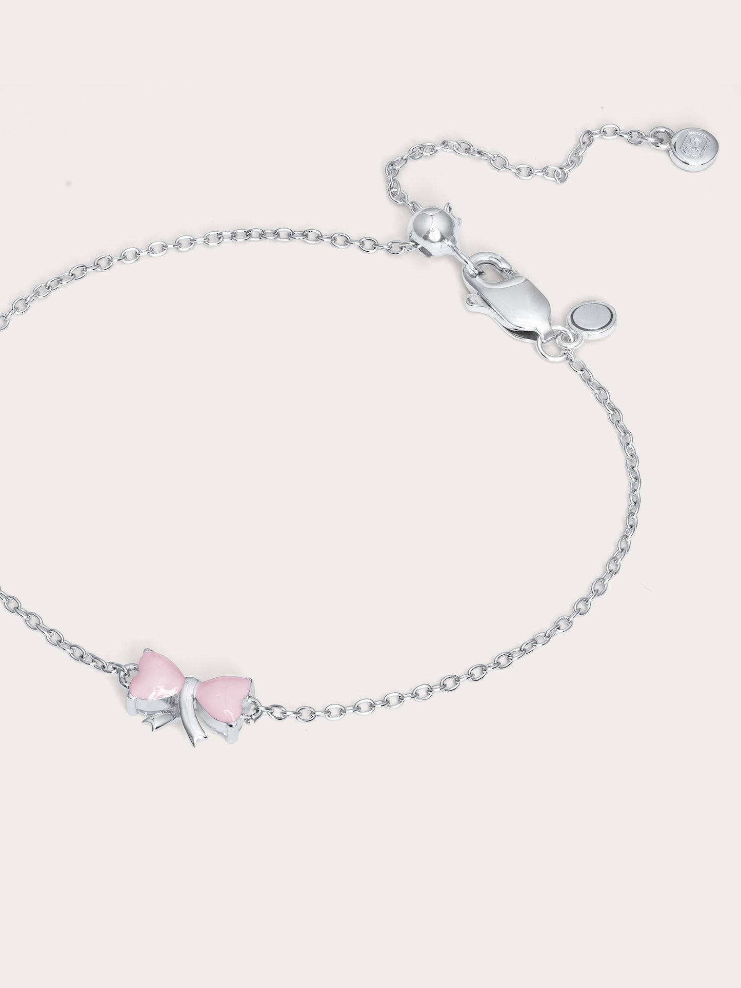 Ribbon Bow Heart Moissanite Bracelet - Reversible