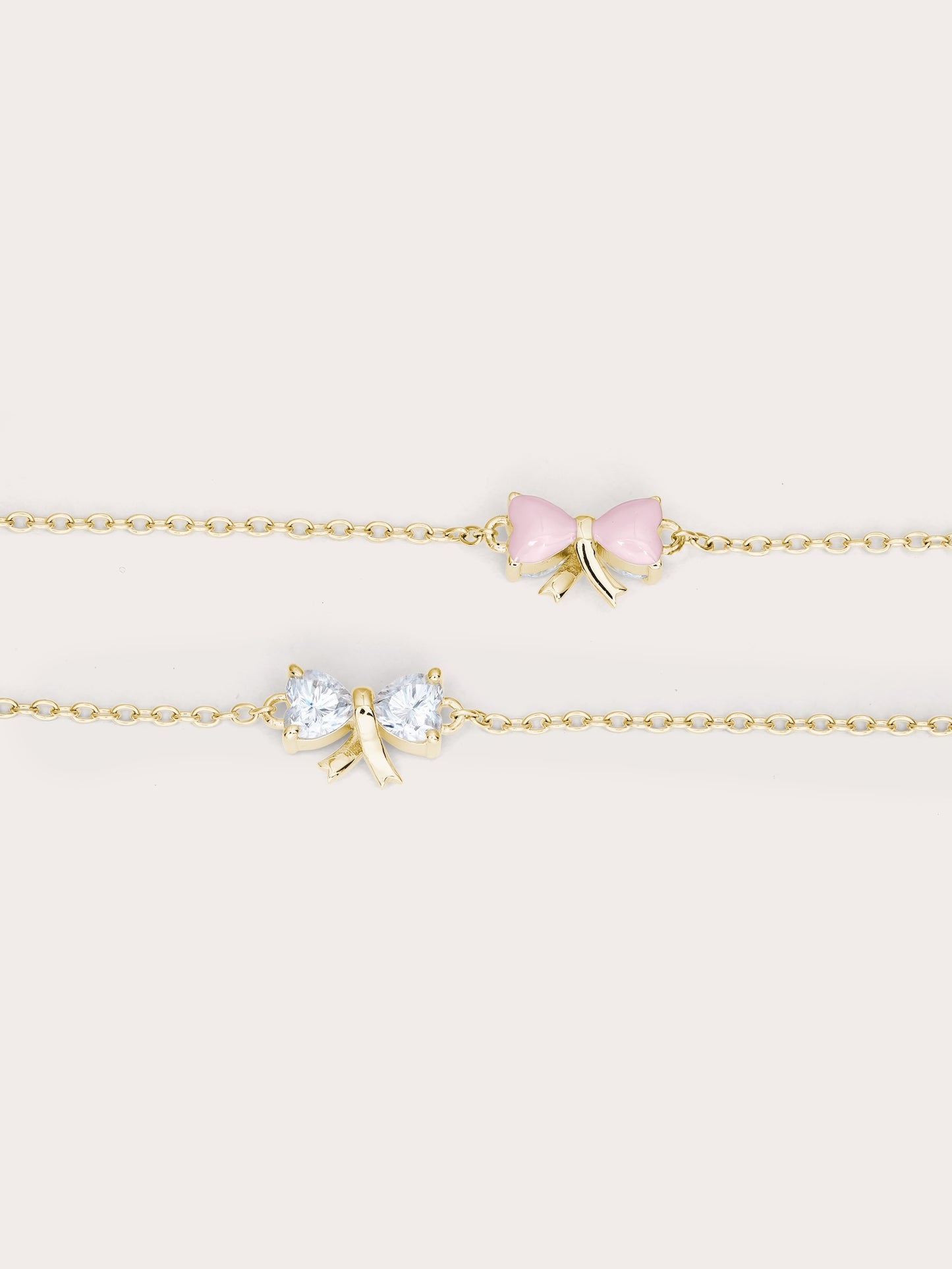 Ribbon Bow Heart Moissanite Bracelet - Reversible
