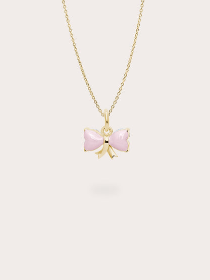 Ribbon Bow Heart Moissanite Necklace 18K Gold (2) – Mondays Made Flower & Birthstone Jewelry Singapore