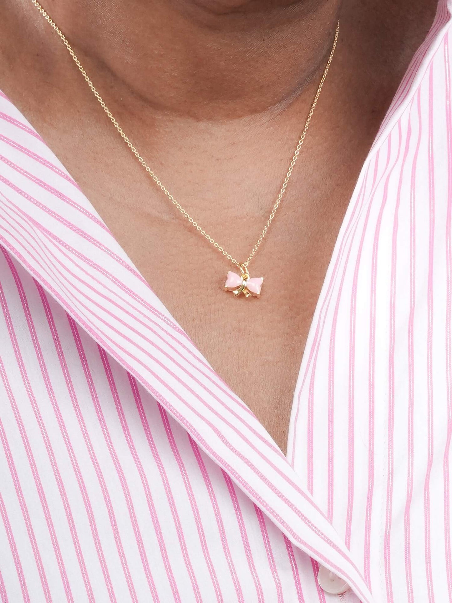 Ribbon Bow Heart Moissanite Necklace - Reversible