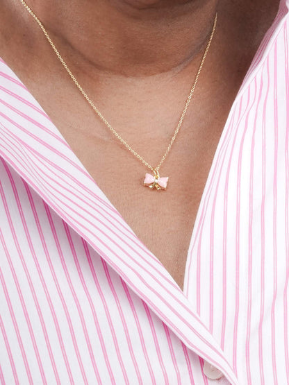 Ribbon Bow Heart Moissanite Necklace Reversible 18K Gold (4) – Mondays Made Flower & Birthstone Jewelry Singapore