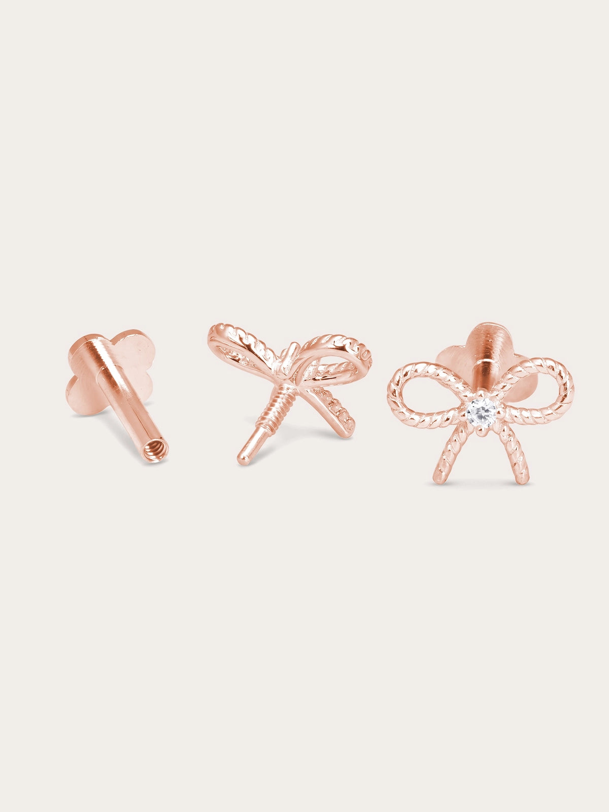 Ribbon Bow Flatback Earring