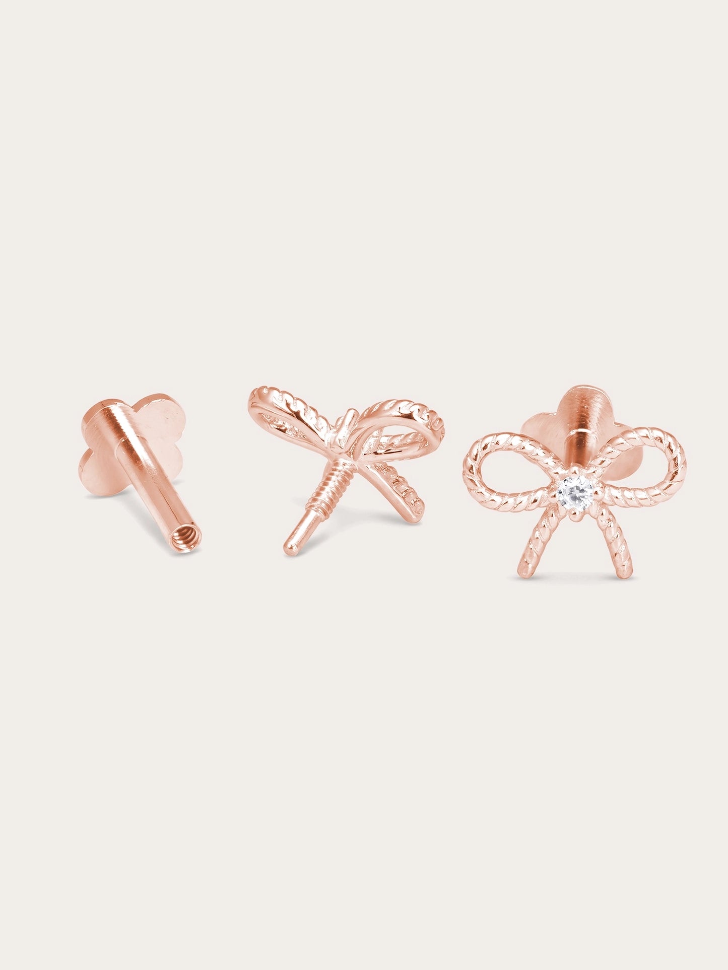 Ribbon Bow Flatback Earring