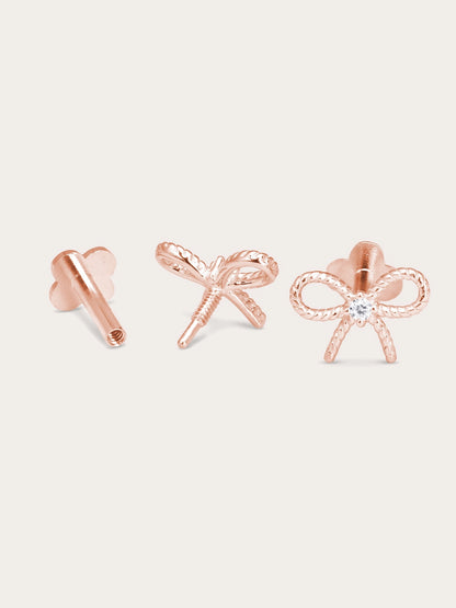 Ribbon Bow Flatback Earring