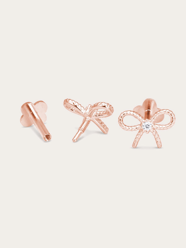 Ribbon Bow Flatback Earring