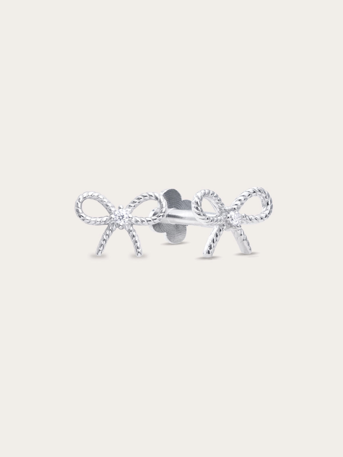 Ribbon Bow Flatback Earring