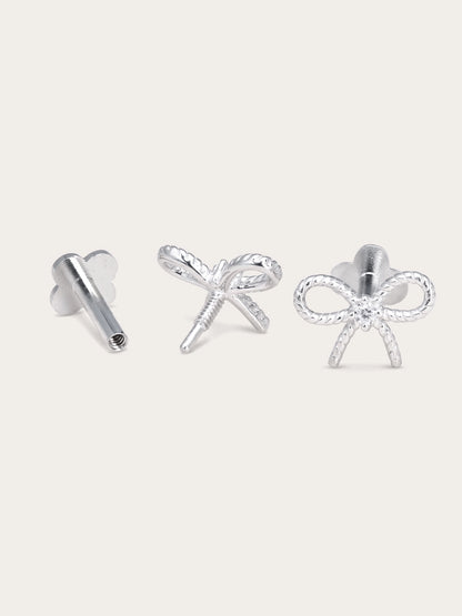 Ribbon Bow Flatback Earring