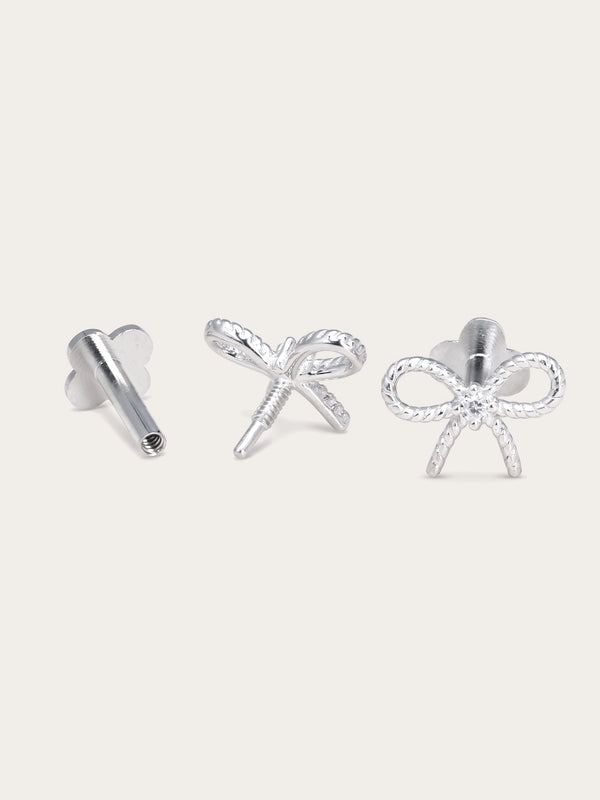 Ribbon Bow Flatback Earring