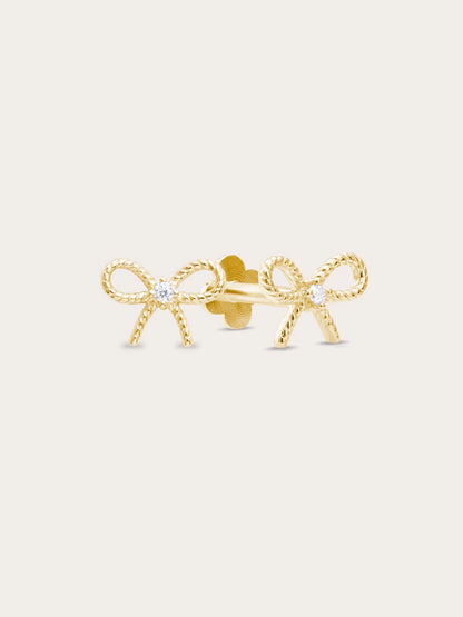 Ribbon Bow Flatback Earring