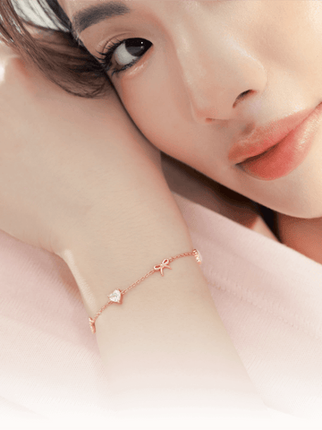 Rise Shine Charm Bracelet 18K Rose Gold G – Mondays Made Flower & Birthstone Jewelry Singapore