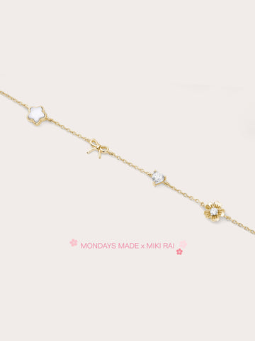 Rise Shine Charm Bracelet 18K Gold (1) – Mondays Made Flower & Birthstone Jewelry Singapore