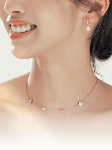 Rise Shine Charm Necklace 18K Rose Gold G – Mondays Made Flower & Birthstone Jewelry Singapore