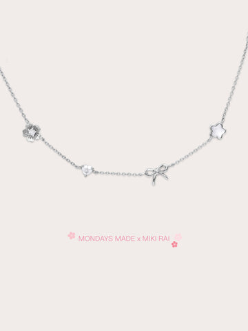 Rise Shine Charm Necklace S925 Silver Rhodium (3) – Mondays Made Flower & Birthstone Jewelry Singapore