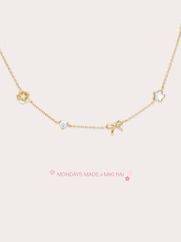 Rise Shine Charm Necklace 18K Gold (2) – Mondays Made Flower & Birthstone Jewelry Singapore