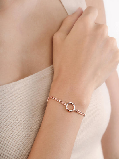 Duo Bead Bracelet 18K Rose Gold (3) – Mondays Made Flower & Birthstone Jewelry Singapore