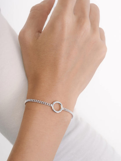 Duo Bead Bracelet S925 Silver Rhodium (4) – Mondays Made Flower & Birthstone Jewelry Singapore