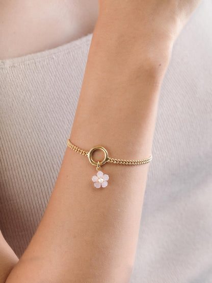 Duo Bead Bracelet 18K Gold (5) – Mondays Made Flower & Birthstone Jewelry Singapore