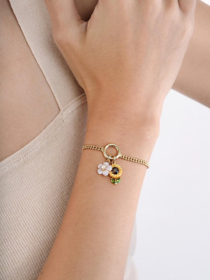 Duo Bead Bracelet 18K Gold (4) – Mondays Made Flower & Birthstone Jewelry Singapore