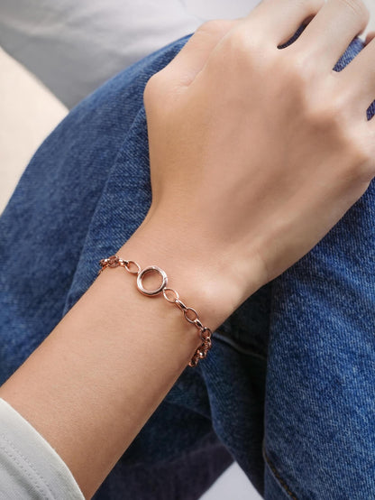 Rolo Chain Bracelet 18K Rose Gold (4) – Mondays Made Flower & Birthstone Jewelry Singapore