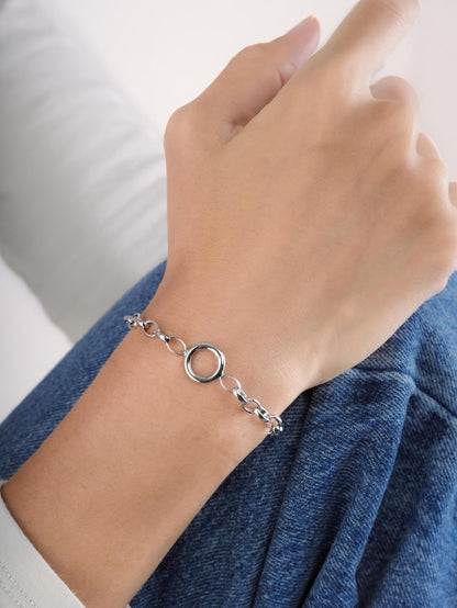 Rolo Chain Bracelet S925 Silver Rhodium (4) – Mondays Made Flower & Birthstone Jewelry Singapore