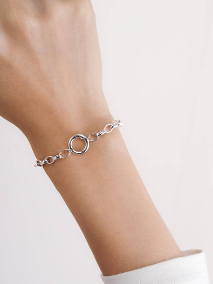 Rolo Chain Bracelet S925 Silver Rhodium (3) – Mondays Made Flower & Birthstone Jewelry Singapore