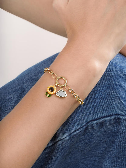 Rolo Chain Bracelet 18K Gold (4) – Mondays Made Flower & Birthstone Jewelry Singapore