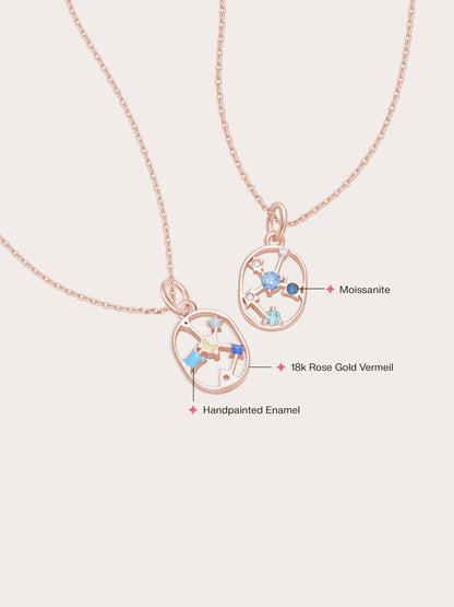 Saggitarius Necklace 18K Rose Gold (2) – Mondays Made Flower & Birthstone Jewelry Singapore