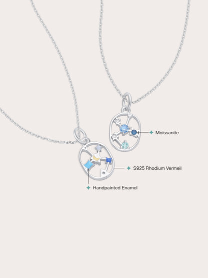 Saggitarius Necklace S925 Silver Rhodium (2) – Mondays Made Flower & Birthstone Jewelry Singapore