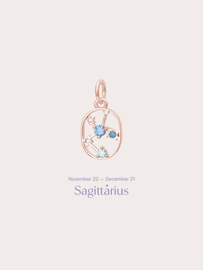 Sagittarius Charm 18K Rose Gold (1) – Mondays Made Flower & Birthstone Jewelry Singapore