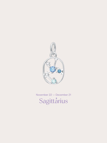 Sagittarius Charm S925 Silver Rhodium (1) – Mondays Made Flower & Birthstone Jewelry Singapore