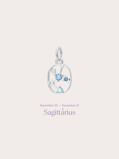 Sagittarius Charm S925 Silver Rhodium (1) – Mondays Made Flower & Birthstone Jewelry Singapore