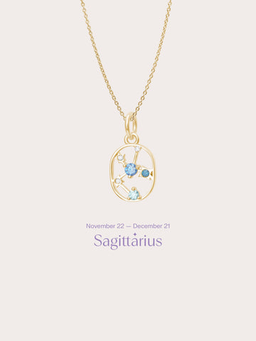 Sagittarius Necklace 18K Gold – Mondays Made Flower & Birthstone Jewelry Singapore