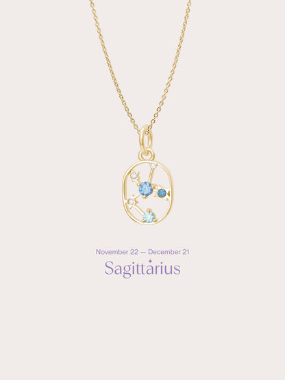 Sagittarius Necklace 18K Gold – Mondays Made Flower & Birthstone Jewelry Singapore